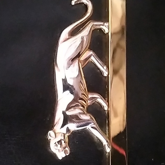 Vintage Black Purse w/Goldtone Cougar - Picture 6 of 13